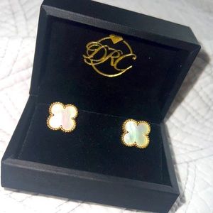 Iridescent Clover Earrings